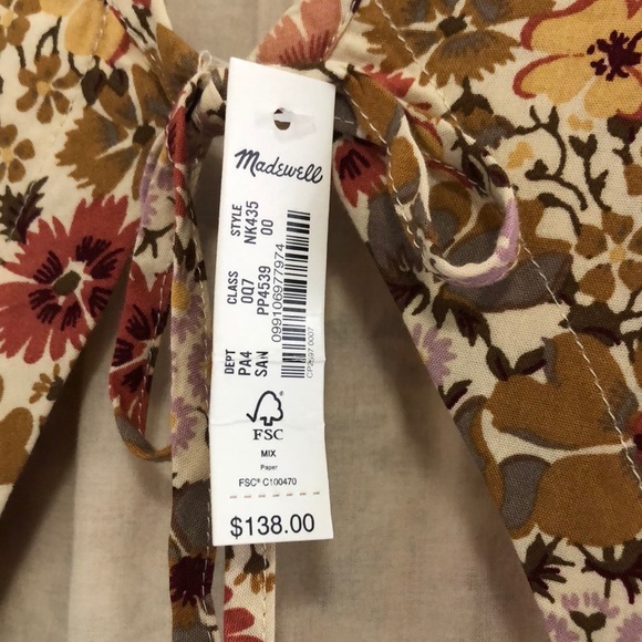 Madewell Puff-Sleeve Open-Back Midi Dress in Flora Field fall dress - Picture 8 of 8